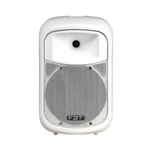 White FBT J 8A 200W +50W RMS 2-way active speaker, designed for high-quality sound performance in various settings.