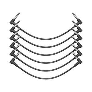 Donner EC1048 15cm Guitar Patch 6-Pack Black Cable