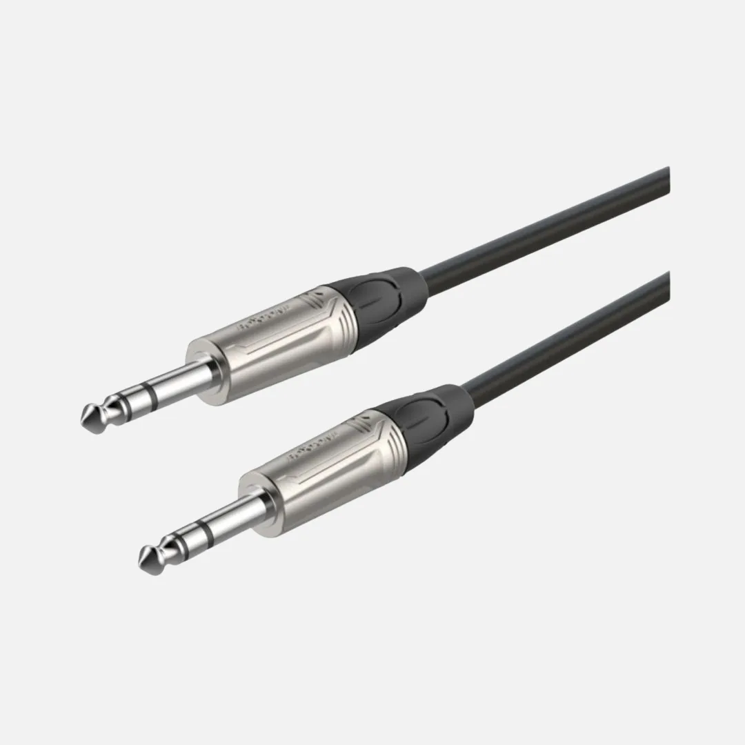 RoxTone DMJJ200 JK stereo instrument cables, featuring durable connectors for high-quality audio performance.