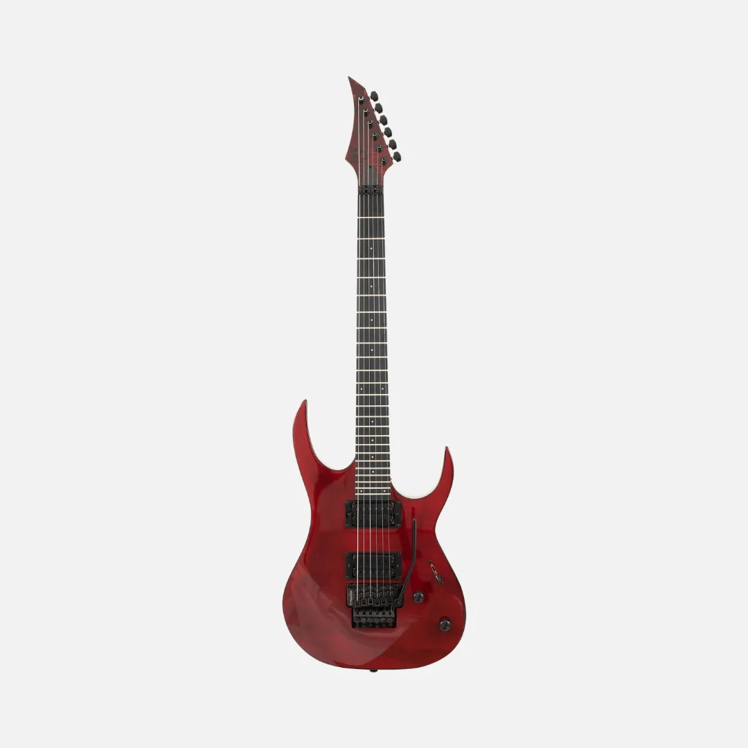 S by Solar SB4.6FRFBR Electric guitar featuring a vibrant red body and a sleek black pickguard