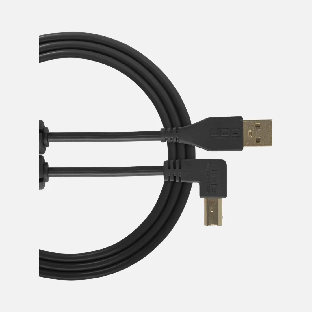 UDG Ultimate Audio Cable USB 2.0 A-B Angled, 1 meter length, model U95004, designed for efficient audio connections.