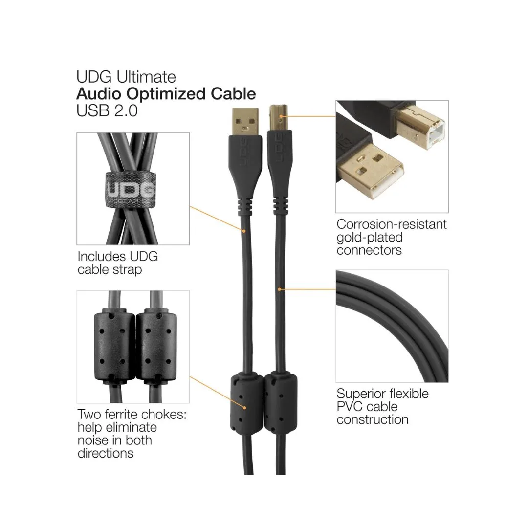 UDG Ultimate Audio Cable USB 2.0 A-B 3m Angled – U95006BL - Image 4