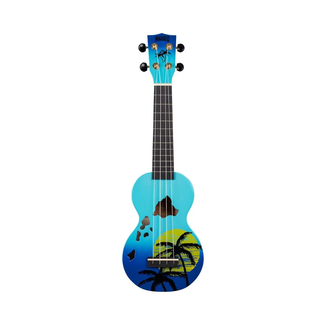 Mahalo Ukulele Designer Series Hawaii Blue Burst - Image 2