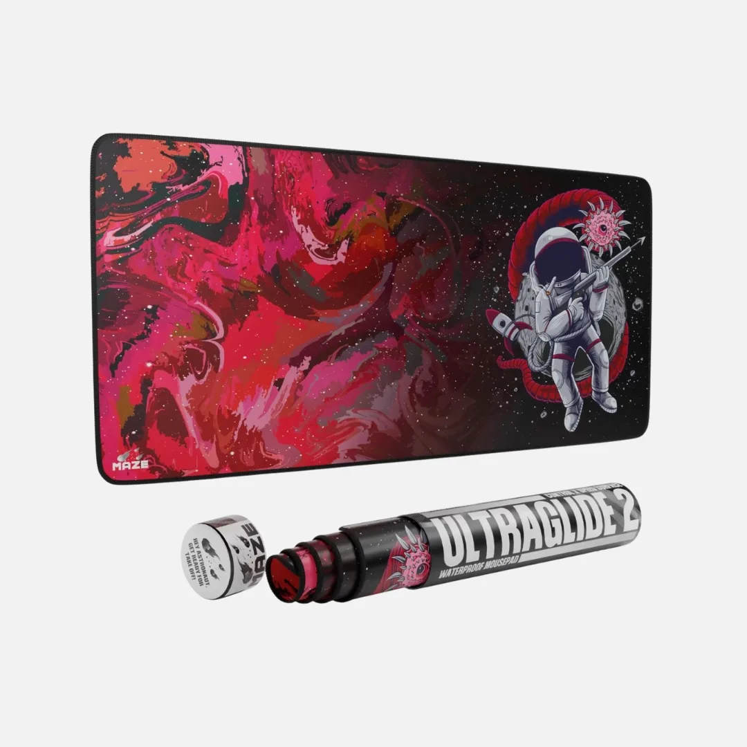 Large ASTRO CGR-R Maze 2XL mousepad featuring a colorful, intricate maze design for gaming and office use.