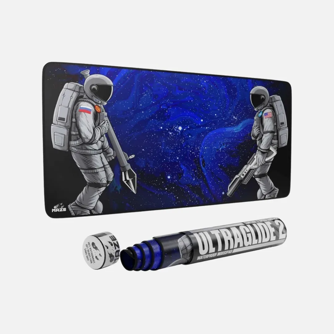 Large ASTRO WAR-BL mousepad featuring a maze design, ideal for gaming and office use, enhancing precision and comfort.