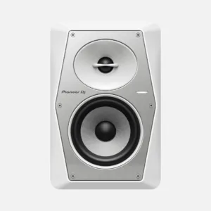 Pioneer DJ VM-50 active monitor speaker in white with a 5.25-inch driver, designed for high-quality sound reproduction.